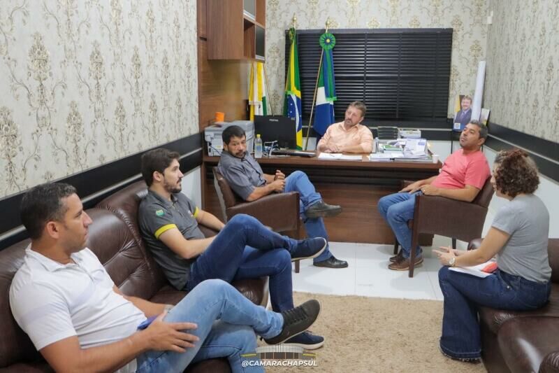 Imagem de compartilhamento para o artigo Presidente da Câmara de Chapadão do Sul recebe visita de vereadores de Itiquira-MT da MS Todo dia